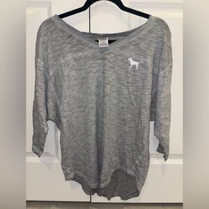 PINK Victoria's Secret Gray Long Sleeve Tee